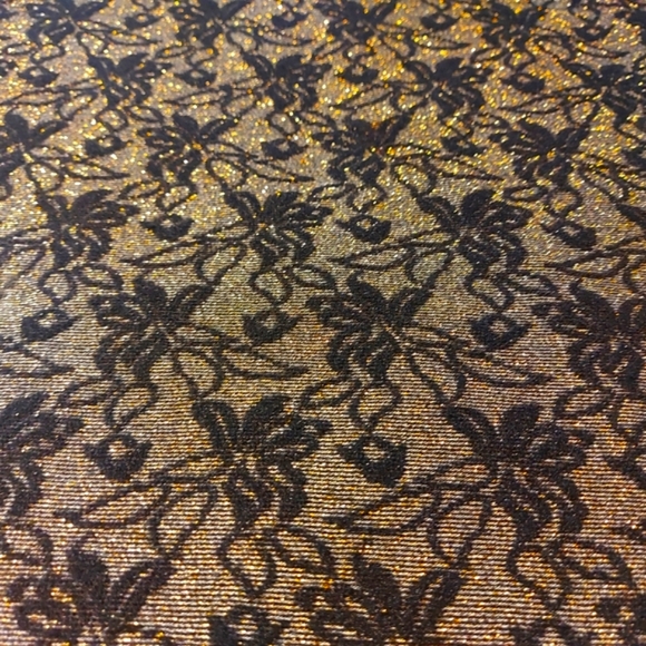 Tradition Blouse Gold with Black Floral Pattern - Picture 3 of 4